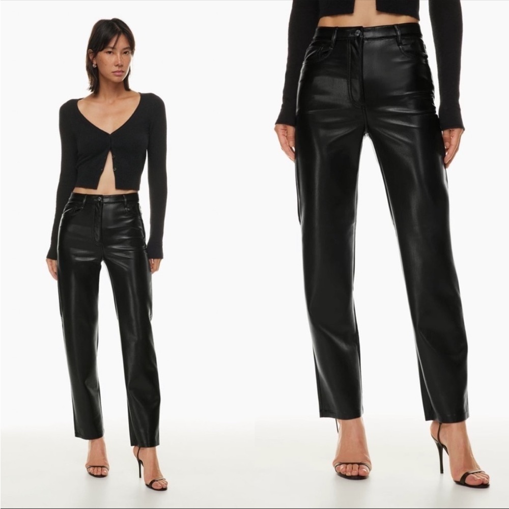 ARITZIA Wilfred The Melina High-Rise Vegan Leather Pants Black Size 6